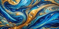 DroneCaptured Abstract Marble Blue and Gold Background Stunning Visuals for Creative Design Inspiration Interior Decor Royalty Free Stock Photo