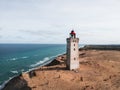 Dronephoto of Rubjerg Knude lighthouse, Denmark.