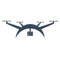 Drones with action camera. Flat design. Drone quadrocopter.