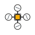 Drones with action camera. Flat design. Drone quadrocopter.