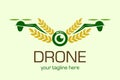 Drones for Agriculture logo. The future of Farming and Agriculture concept. Helicopter Irrigation Royalty Free Stock Photo