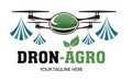 Drones for Agriculture logo. The future of Farming and Agriculture concept. Helicopter Irrigation Royalty Free Stock Photo