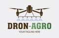 Drones for Agriculture logo. The future of Farming and Agriculture concept. Helicopter Irrigation Royalty Free Stock Photo