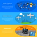 Drones Banners Set Royalty Free Stock Photo