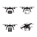 Drones delivery icons