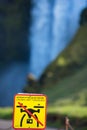 Drones are forbidden sign, no fly zone in Iceland