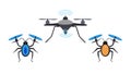 Drones and Insects, Biocontrol Technology, vector design Generative AI Royalty Free Stock Photo