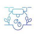 Drones for planting gradient linear vector icon