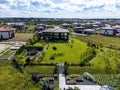 Droneshot of a garden in a country house Royalty Free Stock Photo