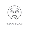 Drool emoji linear icon. Modern outline Drool emoji logo concept Royalty Free Stock Photo