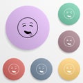 Drooling emoji badge color set icon. Simple glyph, flat vector of emoji icons for ui and ux, website or mobile application