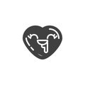 Drooling heart face emoji vector icon