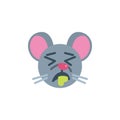 Drooling rat emoticon flat icon