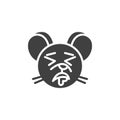 Drooling rat emoticon vector icon