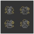 Drop in audio app chalk icons set Royalty Free Stock Photo
