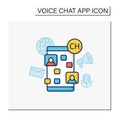 Drop in audio chat app color icon