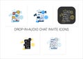 Drop-in-audio chat invite icons set