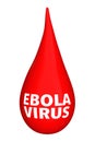 A Drop of Blood with the Ebola Sign Royalty Free Stock Photo