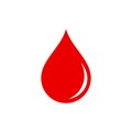 Drop of blood icon on isolated white background. EPS 10 vector Royalty Free Stock Photo