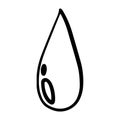 Drop of blood, water, oil doodle outline art. Print for banners, posters, stickers, stationery, fabrics, cards, invitations, scrap Royalty Free Stock Photo