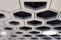 Drop Ceiling. Hexagon Aluminium Cell Tiles. Royalty Free Stock Photo