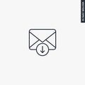 Drop down email, linear style sign for mobile concept and web design