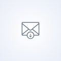 Drop down email, vector best gray line icon