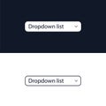 Drop-down list with menu items for the website. User interface for the website and application. Vector illustration. Royalty Free Stock Photo