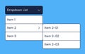 Drop down list. Web interface elements with hidden options for selection, outline dropdown menu buttons for website application Royalty Free Stock Photo