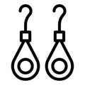 Drop earrings icon, outline style