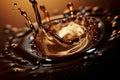 A drop of expresso coffe ultra macro coming from pouring machine close AI Generated