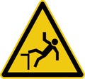 Drop or fall hazard warning sign - watch your step symbol -.