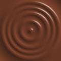 Drop falling on chocolate surface, top view. Royalty Free Stock Photo