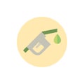 Drop fuel nozzle green energy block icon