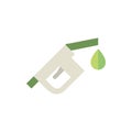 Drop fuel nozzle green energy icon