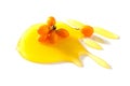 A drop of honey maple syrup and sea buckthorn berries