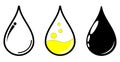 Drop Icon. droplets of Water, Sunflower oil, and Petroleum