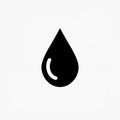 Drop icon. Water drop silhouette. Droplet symbol.