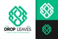 Drop Leaves Logo vector icon illustration Royalty Free Stock Photo