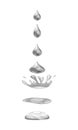 Drop of liquid, water falls and makes a splash. Phases, frames, for animation, cartoon style, vector, isolated Royalty Free Stock Photo