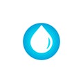 Drop logo, clean water sign, blue droplet vector icon, aqua design symbol on white background. Fresh drink logotype Royalty Free Stock Photo