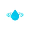 Drop logo, clean water sign, blue droplet vector icon, aqua design symbol on white background. Fresh drink logotype