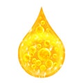 Drop oil inside with Oxygen bubbles. Macro. Vector illustration