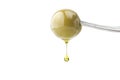 A drop of olive oil Royalty Free Stock Photo