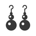 Drop pearl earring, jewelry icon, glyph style