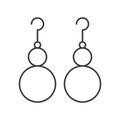 Drop pearl earrings, jewelry set outline icon
