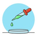 Drop Pipette. Laboratory Chemistry Science. Filled Icon Vector Design