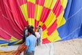 Drop process of balloon in Luxor Royalty Free Stock Photo