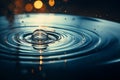 A drop of rain falling on a smooth water surface Royalty Free Stock Photo