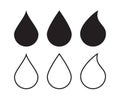Drop shape vector icon. Simple shape liquid symbol. Water or oil sign. Royalty Free Stock Photo